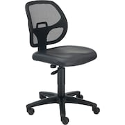 GLOBAL INDUSTRIAL Armless Mesh Back Office Chair, Vinyl, Black 695644V